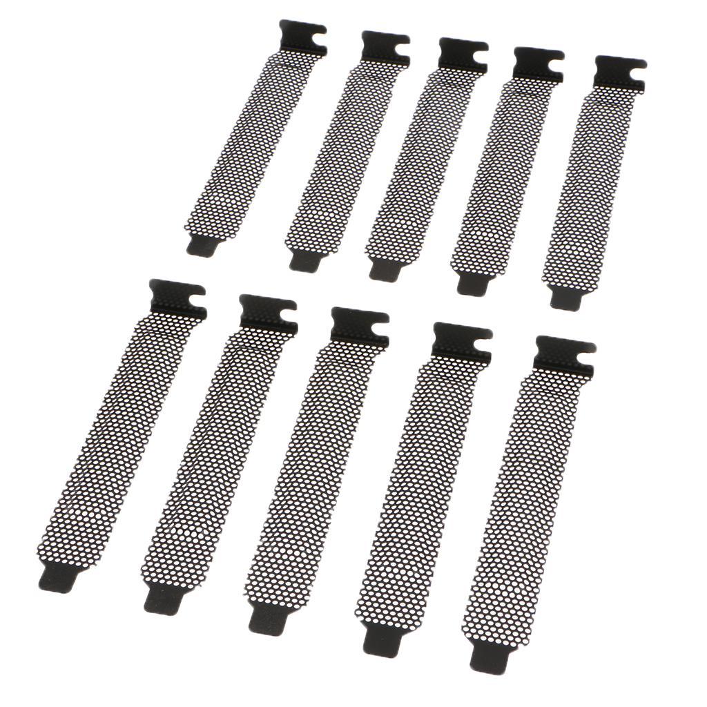 10 Pcs PC Desktops Case PCI Slot Covers Dust Filter Blanking Plate Black
