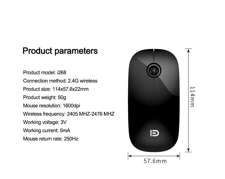 Wireless Bluetooth PC Mute Mouse Ultra-thin Ergonomic 2.4Ghz USB Optical For Notebook