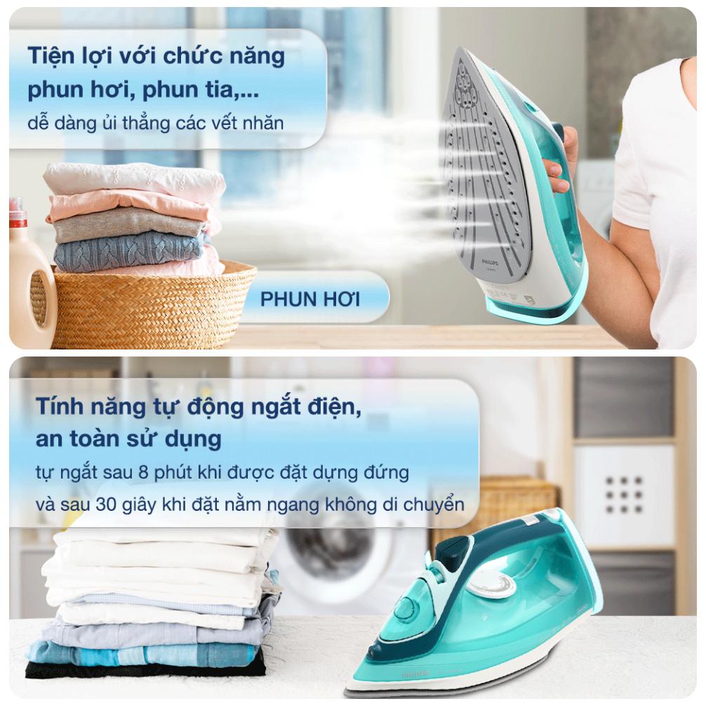 Bàn Ủi Hơi Nước Philips DST3030/70, Công Suất 2400w - Mặt Đế Ceramic, Hàng Chính Hãng