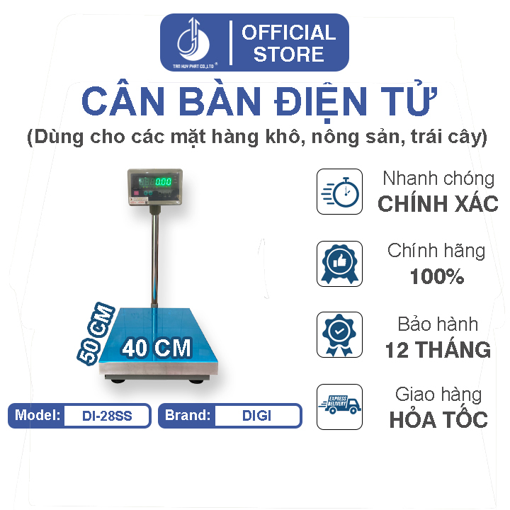 Cân Bàn Điện Tử DI28SS - Mặt Bàn Cân 400X500MM