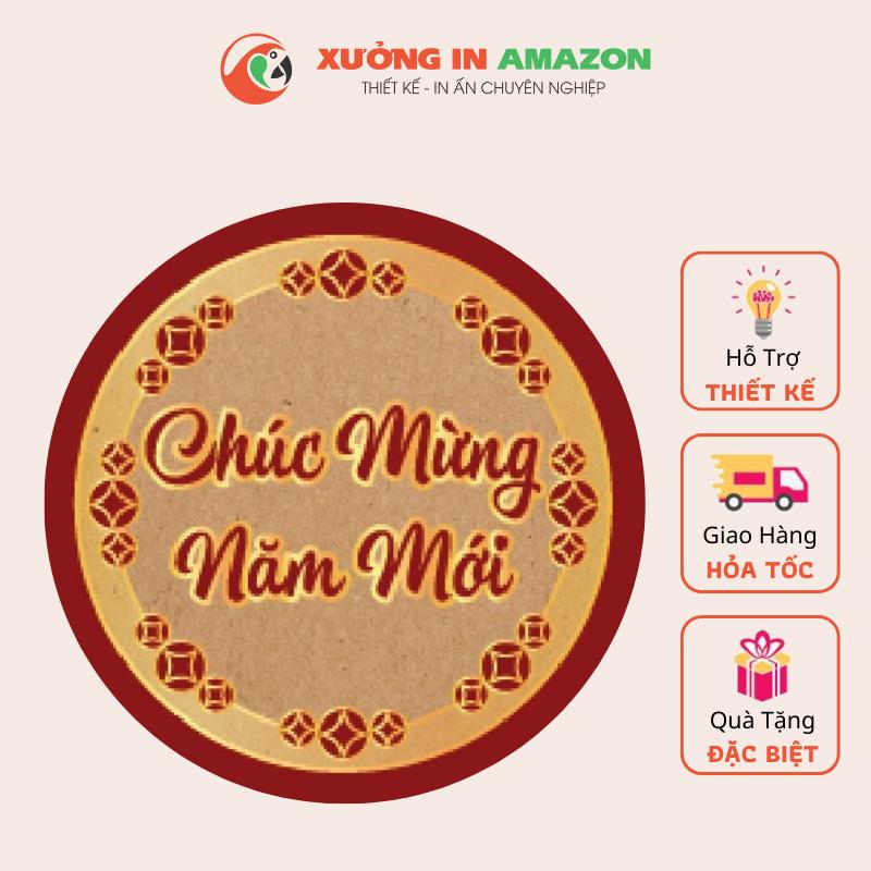 Tem Dán Tết - Tem Nhãn Giấy Kraft - Decal Dán