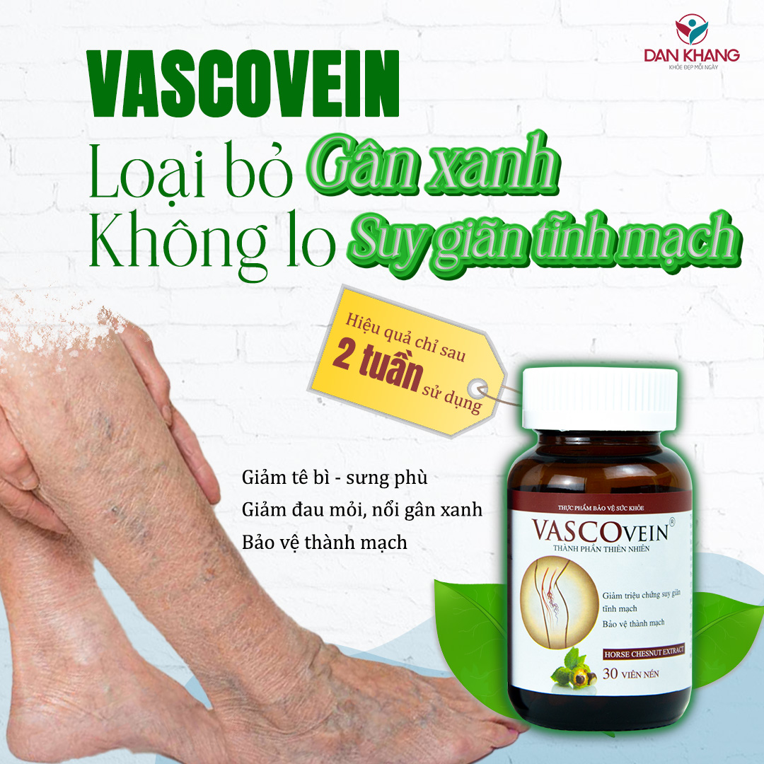 Liệu Trình Cải Thiện Suy Giãn Tĩnh Mạch Vascovein Giảm Đau Và Làm Mờ Gân Xanh Do Suy Giãn Tĩnh Mạch (3 Hộp Viên Uống + 1 Tuýp Kem)