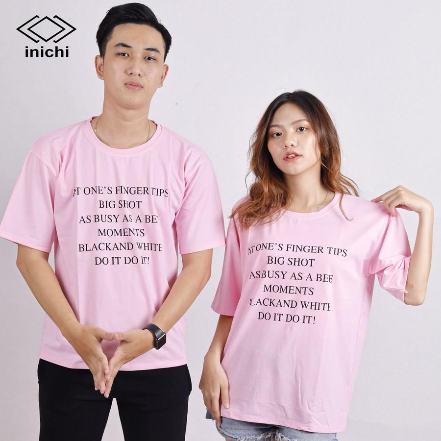 Áo thun tay lỡ form rộng INICHI phong cách Unisex cho cả nam nữ, hình in chữ BIG SHOT - IC630