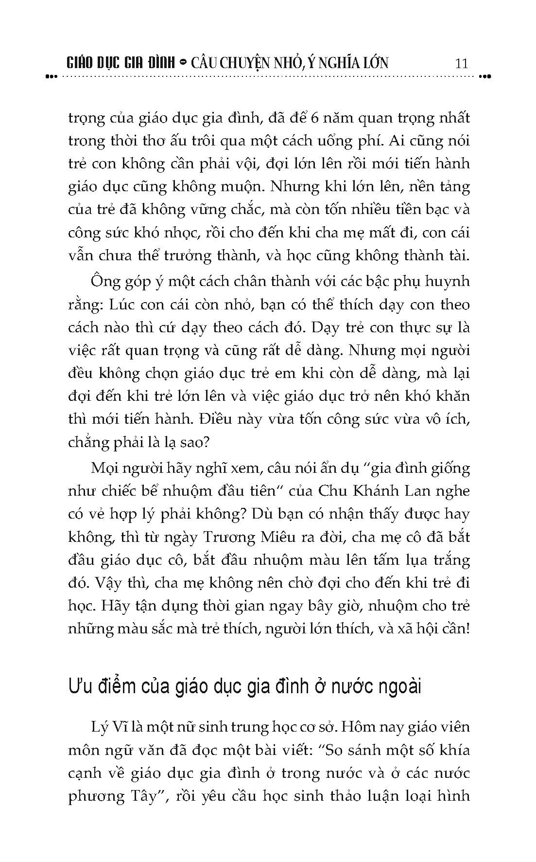 Giáo Dục Gia Đình - Câu Chuyện Nhỏ, Ý Nghĩa Lớn