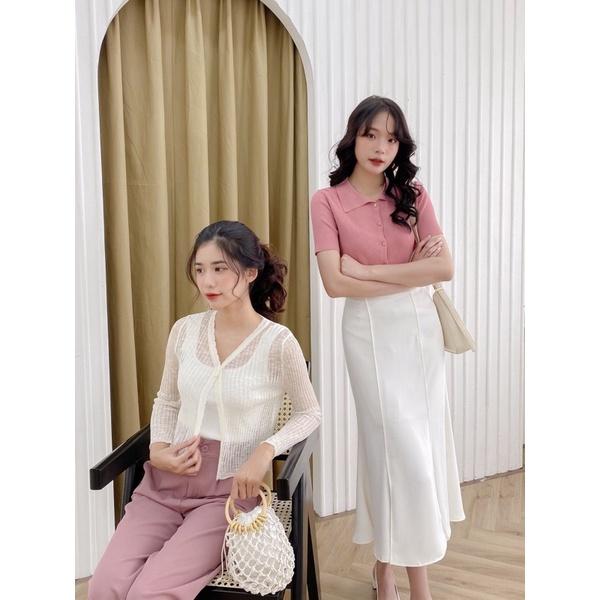 Chân váy dài xẻ trước xòe đuôi cá 72v13 by germe