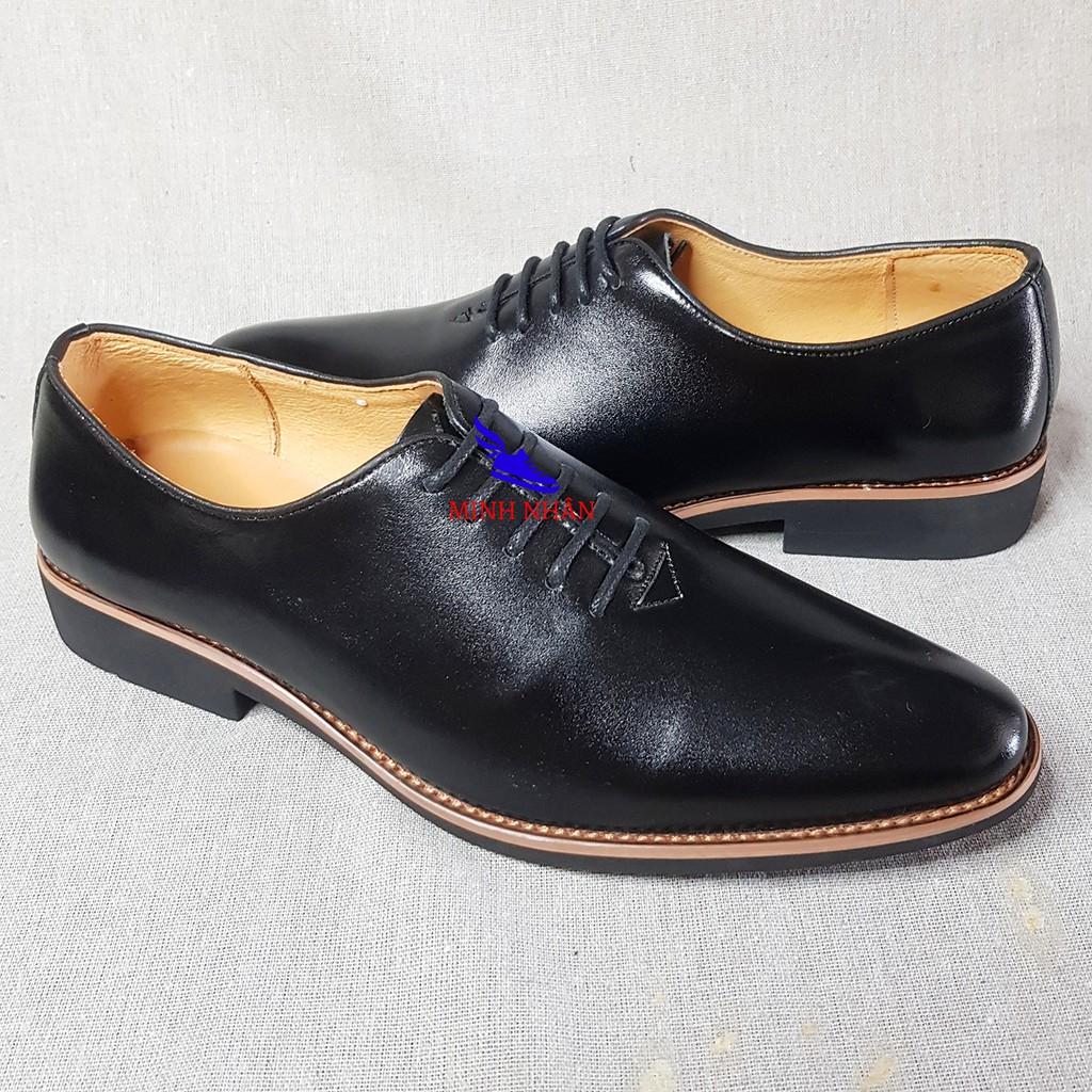 Giày da nam giày tây nam da bò LÓT DA CỪU Giày da nam cao cấp da thật lười nam da bò đẹp Công sở Oxford Shoes B-6 đen