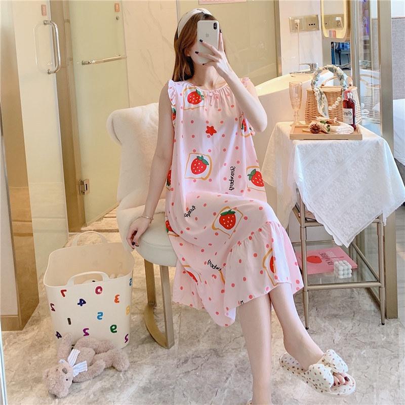 Váy ngủ nữ mùa hè chất lanh siêu mát không nhăn big size