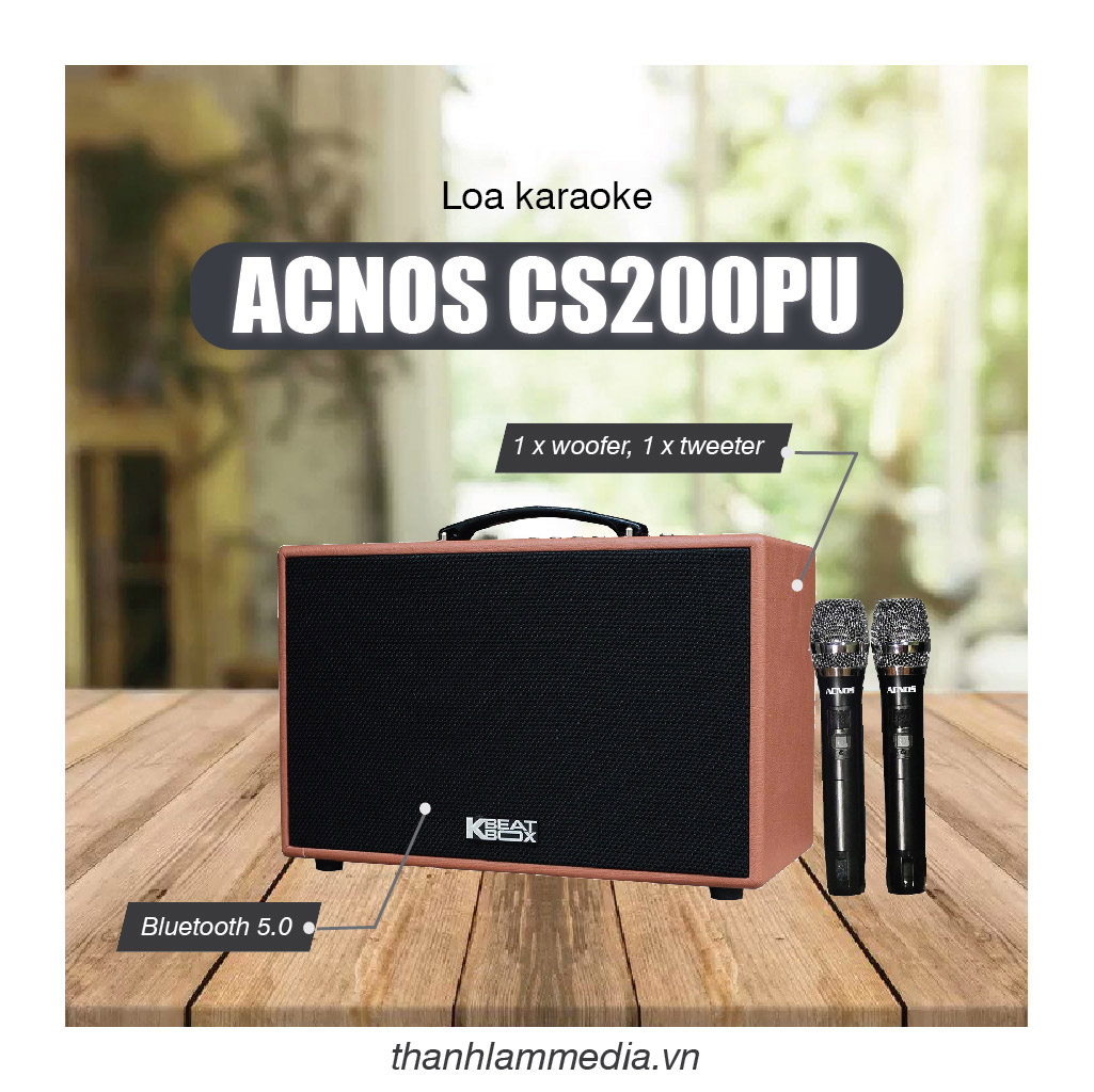 Loa karaoke di động Kbeatbox ACNOS CS200PU - Hàng Chính Hãng