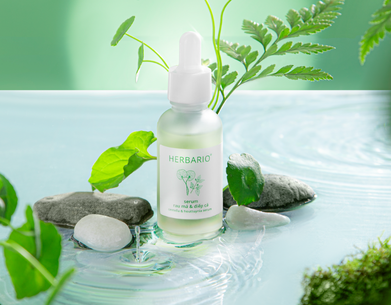 Serum rau má & diếp cá Herbario 30ml sạch mụn thuần chay