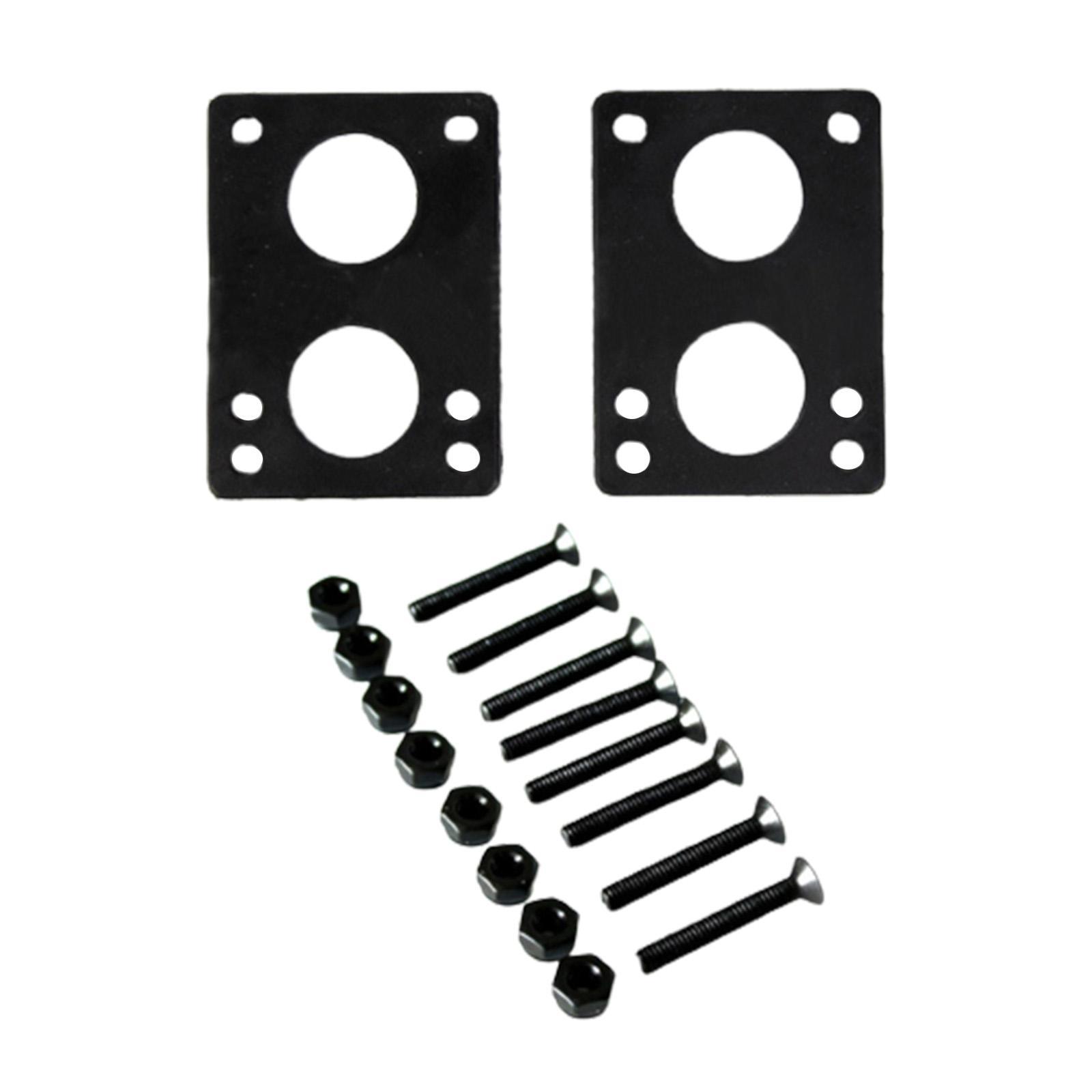2PCS Skateboard Rubber Shock Absorbing Pads Trucks Wheel Accessory 6mm Black