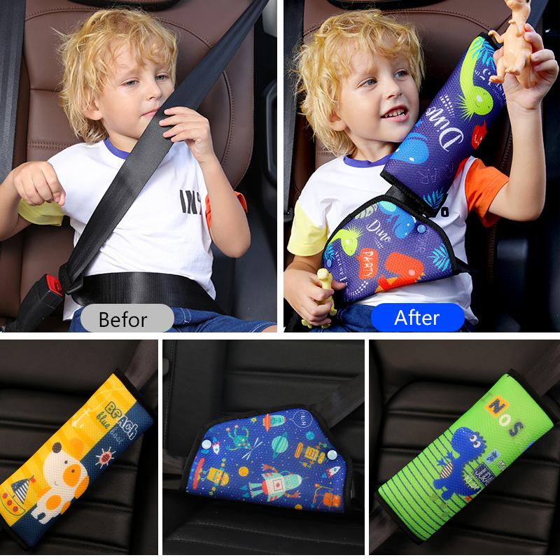 Hoạt Hình Dây Đai Lót Kid Bộ Dây Bìa Bảo Vệ Bộ Điều Chỉnh Dễ Thương An Toàn Dây Đai Lót Kẹp Bảo Vệ Cho Bé con Thắt Lưng