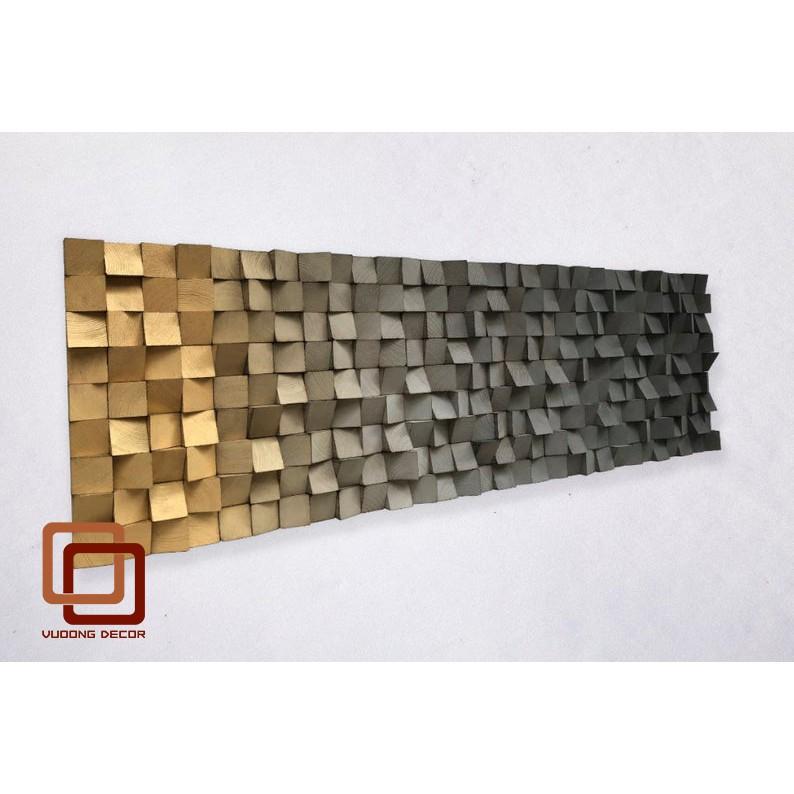 Tranh gỗ trang trí 3D GRADIENT ẤM ÁP (Wood mosaic) - KÍCH THƯỚC 30cmx1M