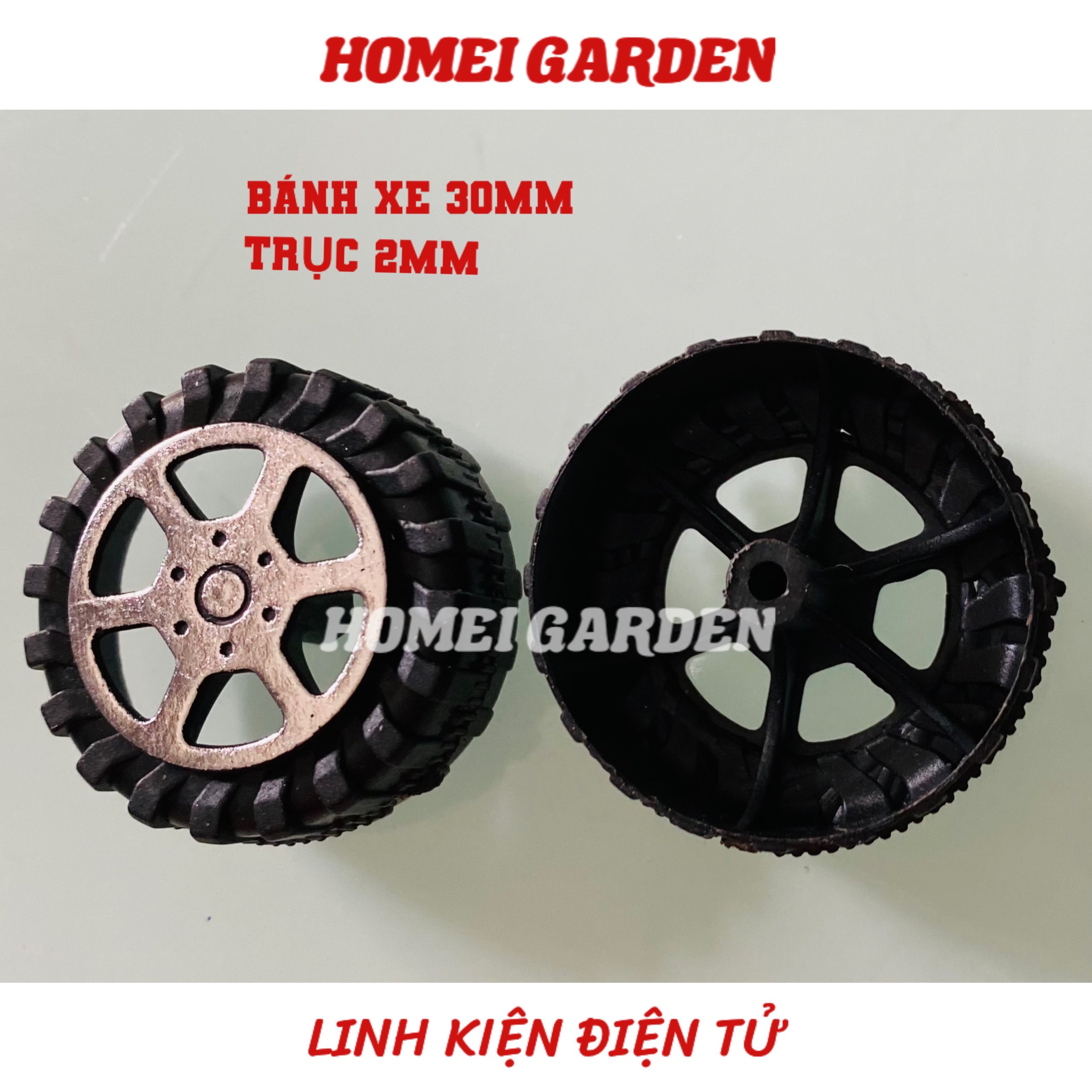 Bánh xe nhựa mini đường kính 30mm trục 2mm mới 100% - HM0130