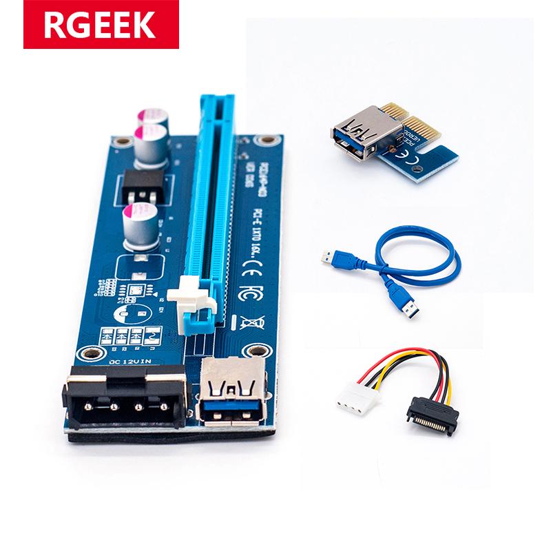 Bán buôn USB 3.0 PCI-E PCI e Riser Express 1x 4x 8x 16x extender Riser Card Sata 15Pin Male đến 6Pin Power Cáp