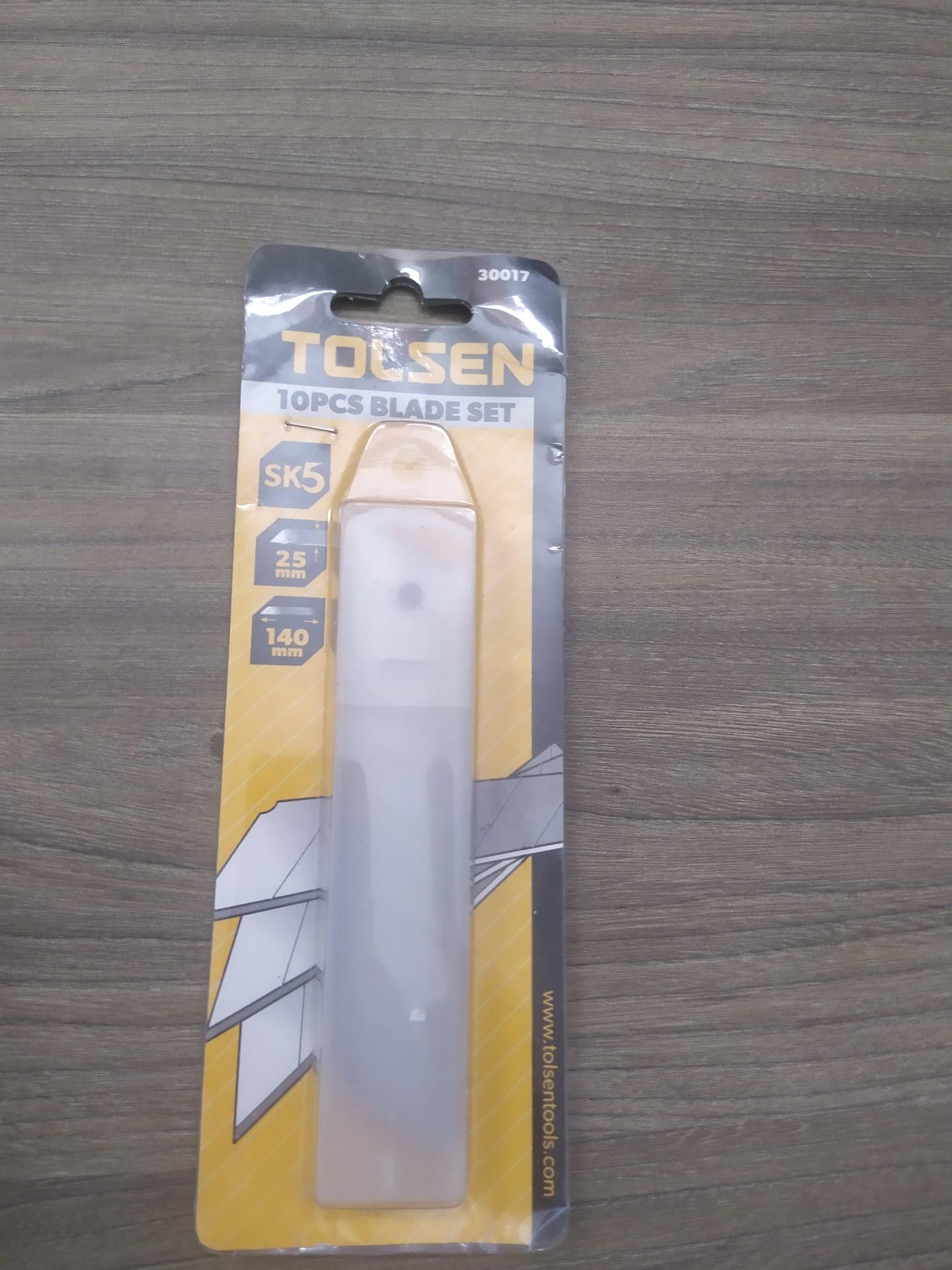 LƯỠI DAO THÉP SK5  ĐƠN VỊ 10 LƯỠI TOLSEN 30017 - HÀNG CHÍNH HÃNG