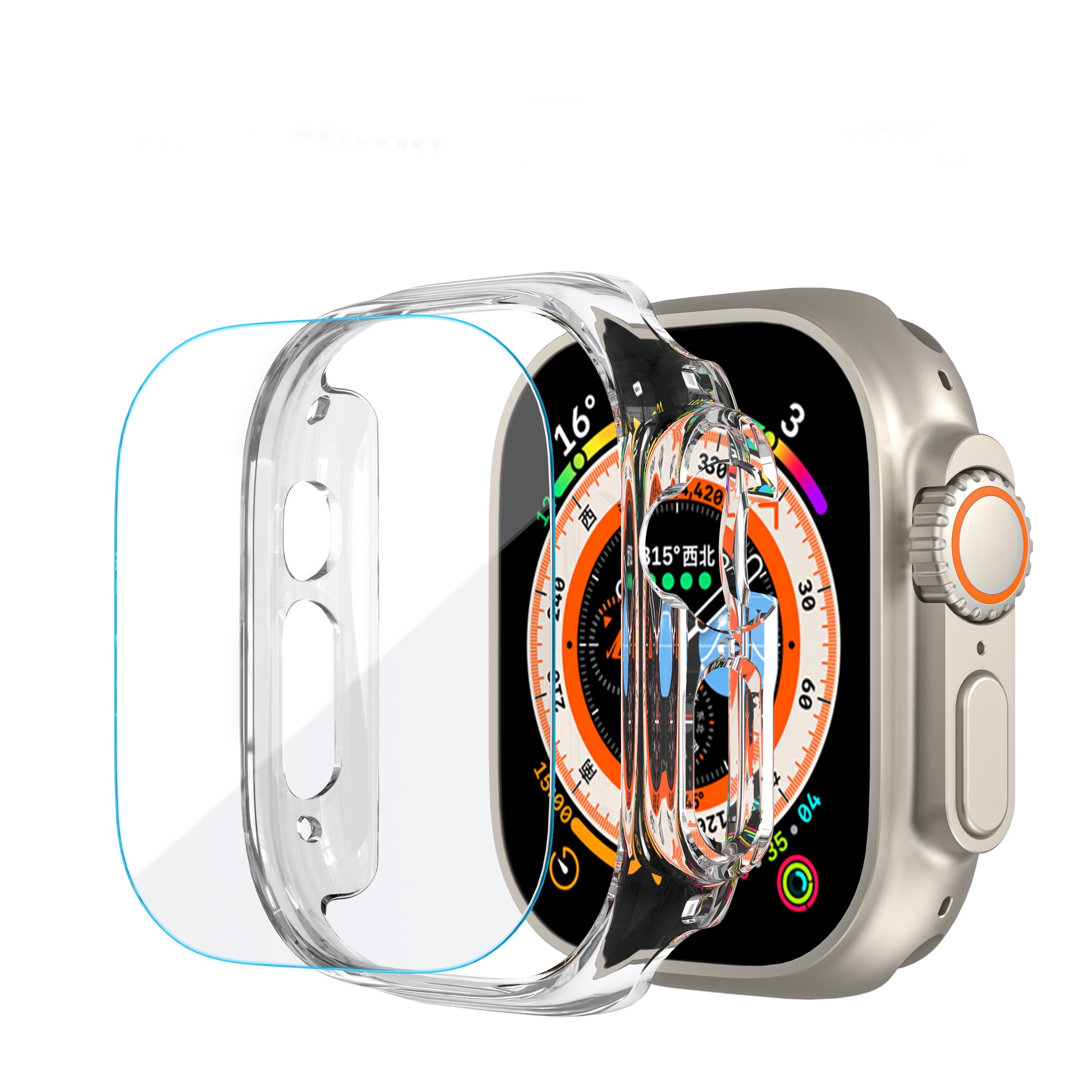 Case Ốp PC Kai Kèm Dán Màn Hình Cường Lực Dành Cho Apple Watch Ultra 49mm_ Hàng chính hãng