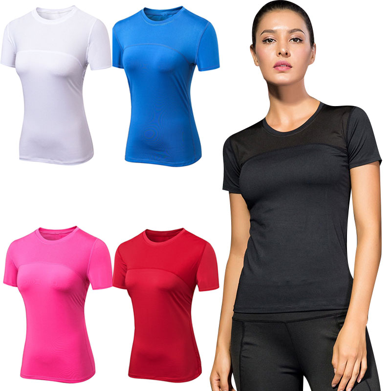 Áo thun tập thể dục ngắn tay cho nữ, thoáng khí, chất vải siêu bền