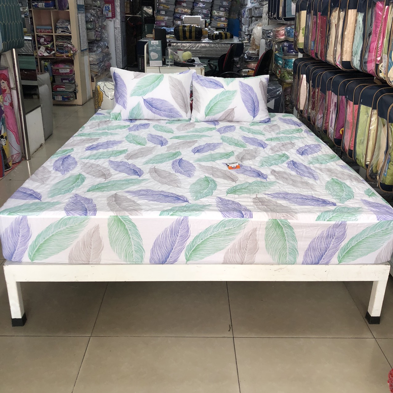 Bộ ga chun chần cotton Sông Hồng 160 cm x 200 cm