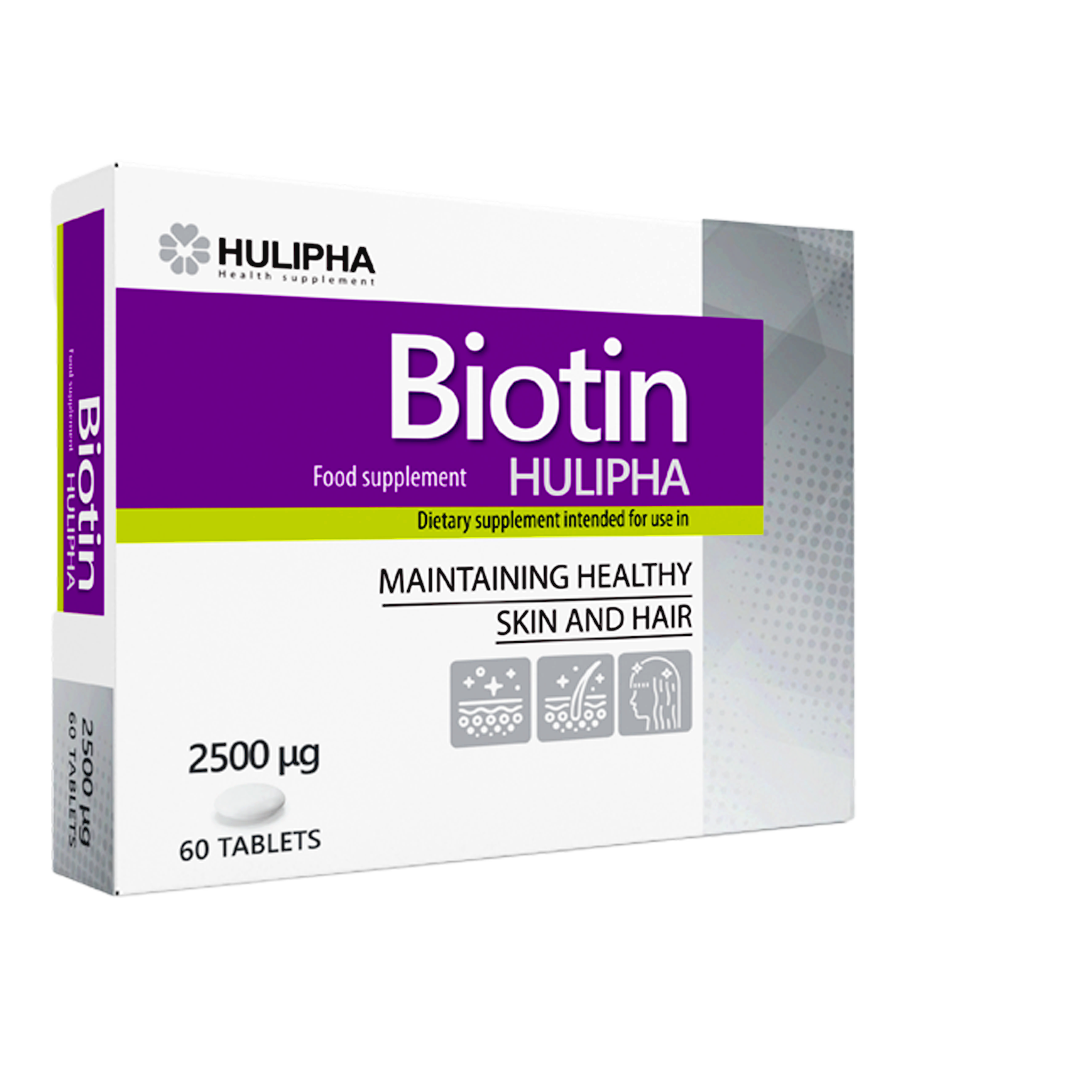 Thực phẩm chức năng Hulipha Biotin tốt cho da, móng và tóc, hỗ trợ ngăn ngừa rụng tóc