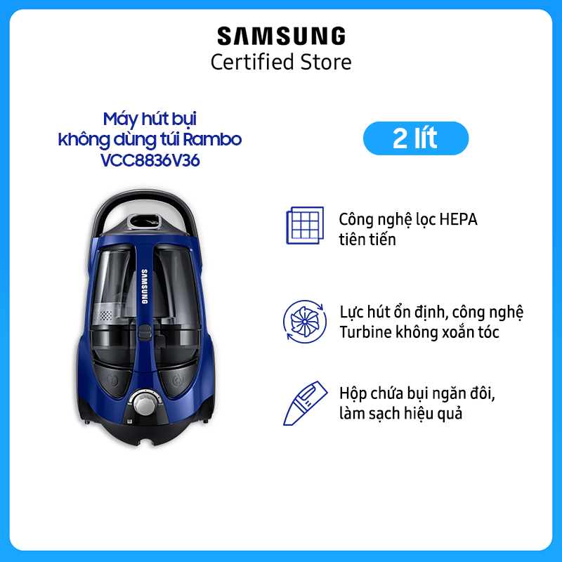 Máy Hút Bụi Samsung Không Dùng Túi Rambo VCC8836V36 - Hàng Chính Hãng