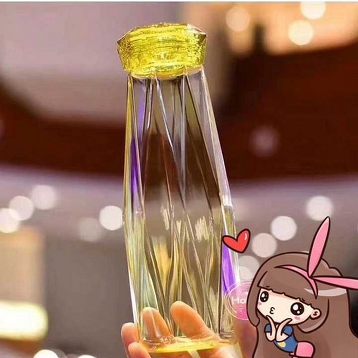 Bình nước thủy tinh kiểu pha lê 400ml màu ngẫu nhiên