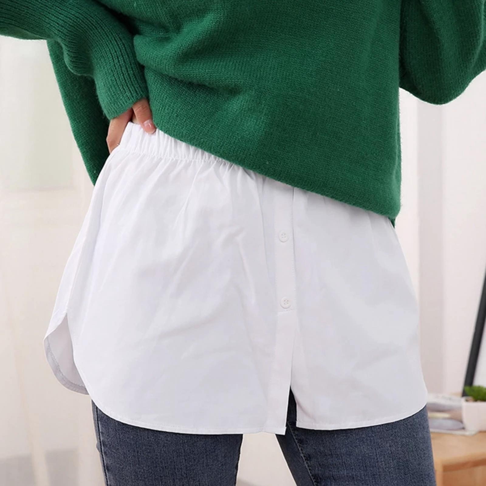 Detachable Fake False Shirt Hem Down Waist Skirt Sweater Vest Sweatshirt