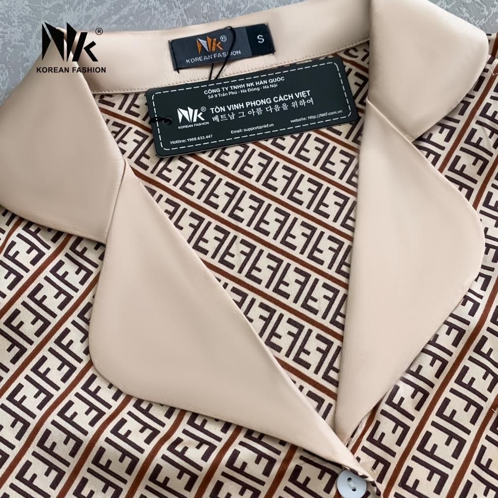Bộ Đồ Pyjama Áo Cộc Tay Kết Hợp Quần Lửng NK Fashion Chất Vải Tuyết Lạnh Nhập Khẩu Cao Cấp Không Nhăn Xù NKFBD2204013