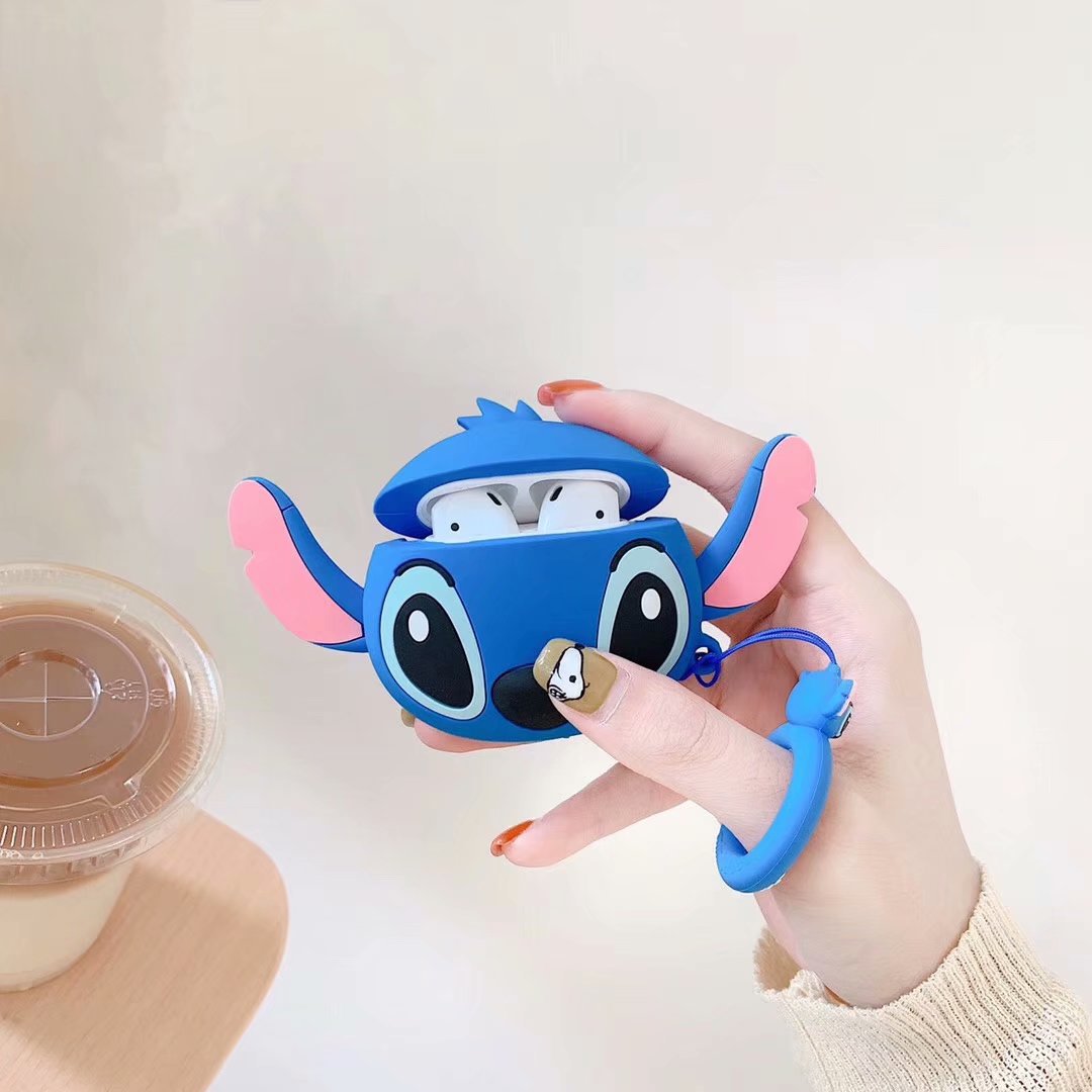 Vỏ Bao Silicon Bảo Vệ Hình Stitch Cho Case Airpods 1/2/Pro