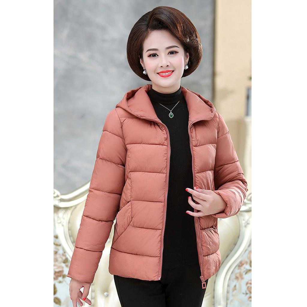 Áo Khoác Phao Nữ Dáng Ngắn Trung Niên Cho Mẹ AK134 - Hàng Quảng Châu Cao Cấp