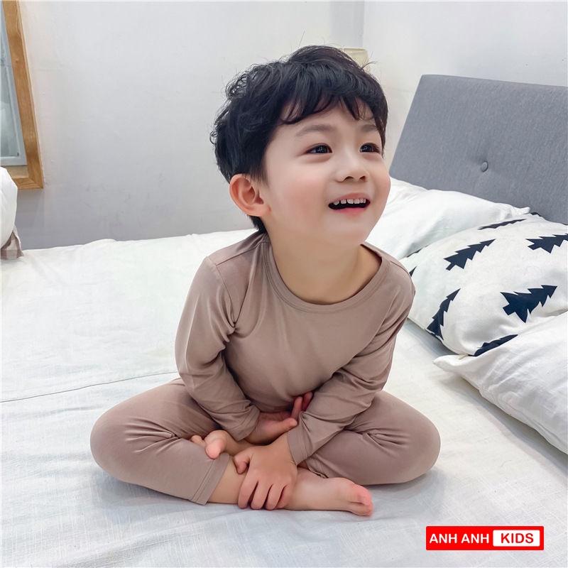 Bộ cho bé trai - bé gái chất Thun Lạnh Dài Tay Mẫu Mới 2021 ANHANHKIDS - Minky mom