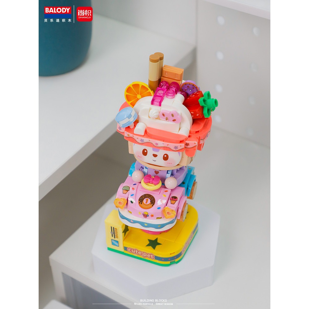 Bộ xếp hình BALODY 21249 Ốc quế giòn ngọt - Mô hình kem mini 3D - 329 chi tiết