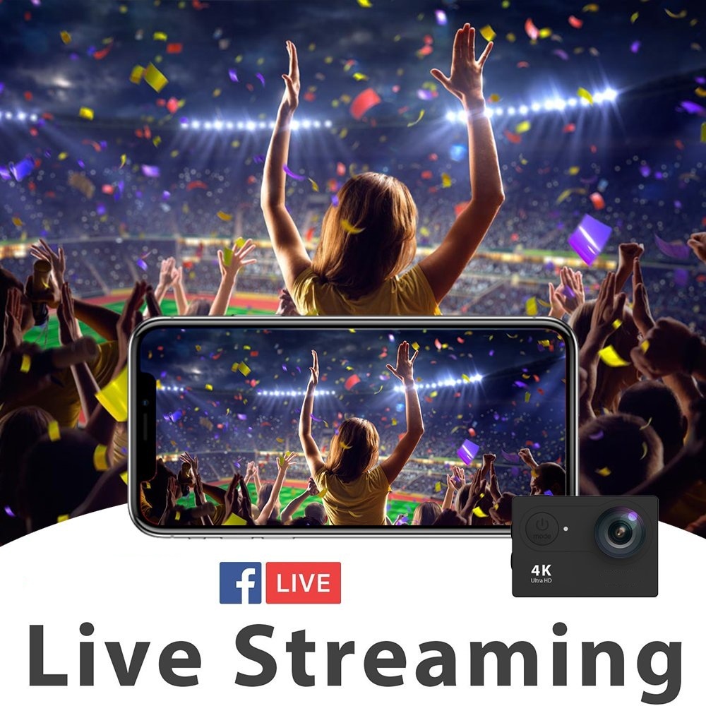 Camera Hành Trình 4K Ultra HD Wifi Kết Nối Với Điện Thoại Live Stream H9R Cao Cấp AZONE