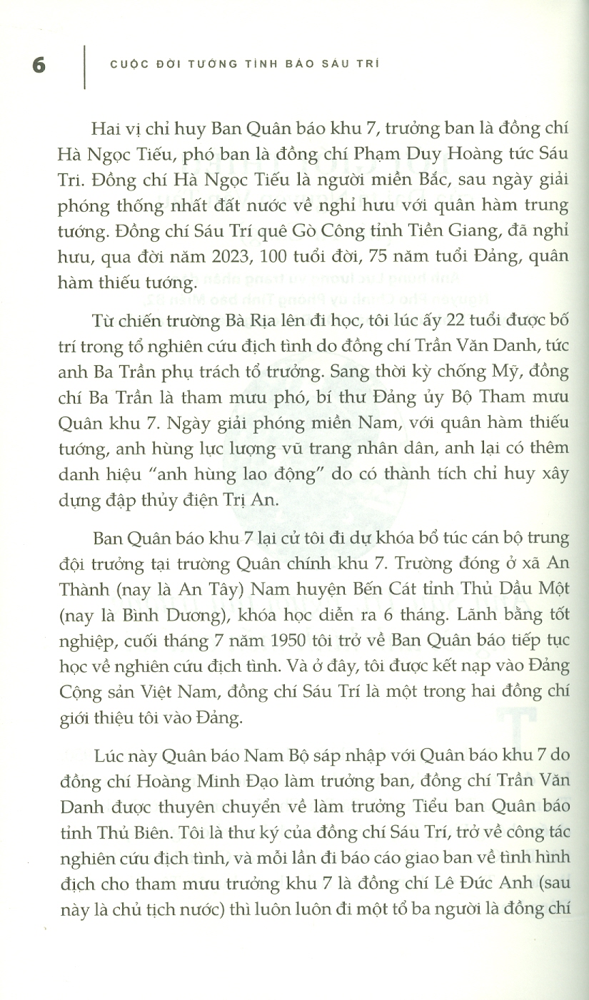 Cuộc Đời Tướng Tình Báo Sáu Trí - Hồi Ức Chiến Tranh Thật Sinh Động Và Chân Thật