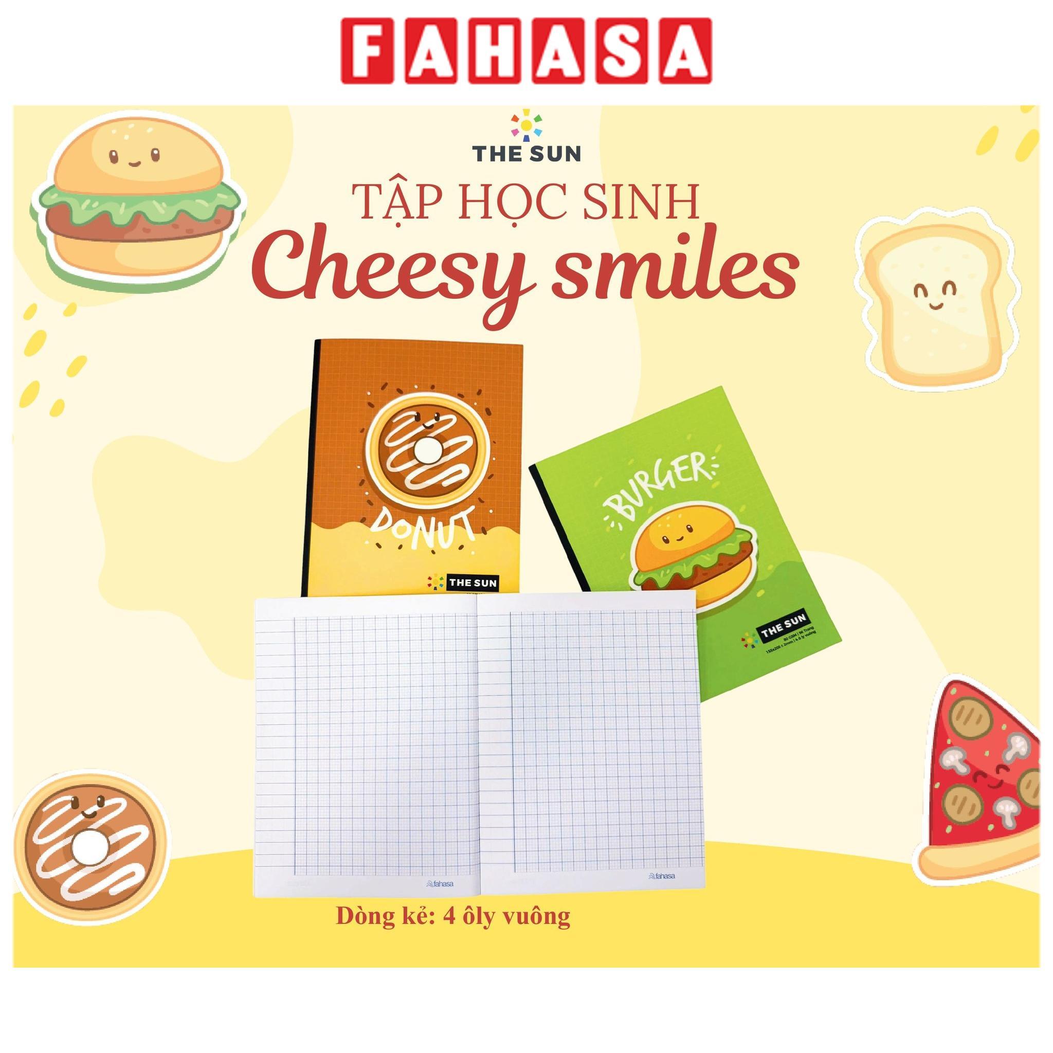 Tập Học Sinh Cheesy Smiles - 4 Ô Ly Vuông - 96 Trang 80gsm - The Sun 02 - Sandwich