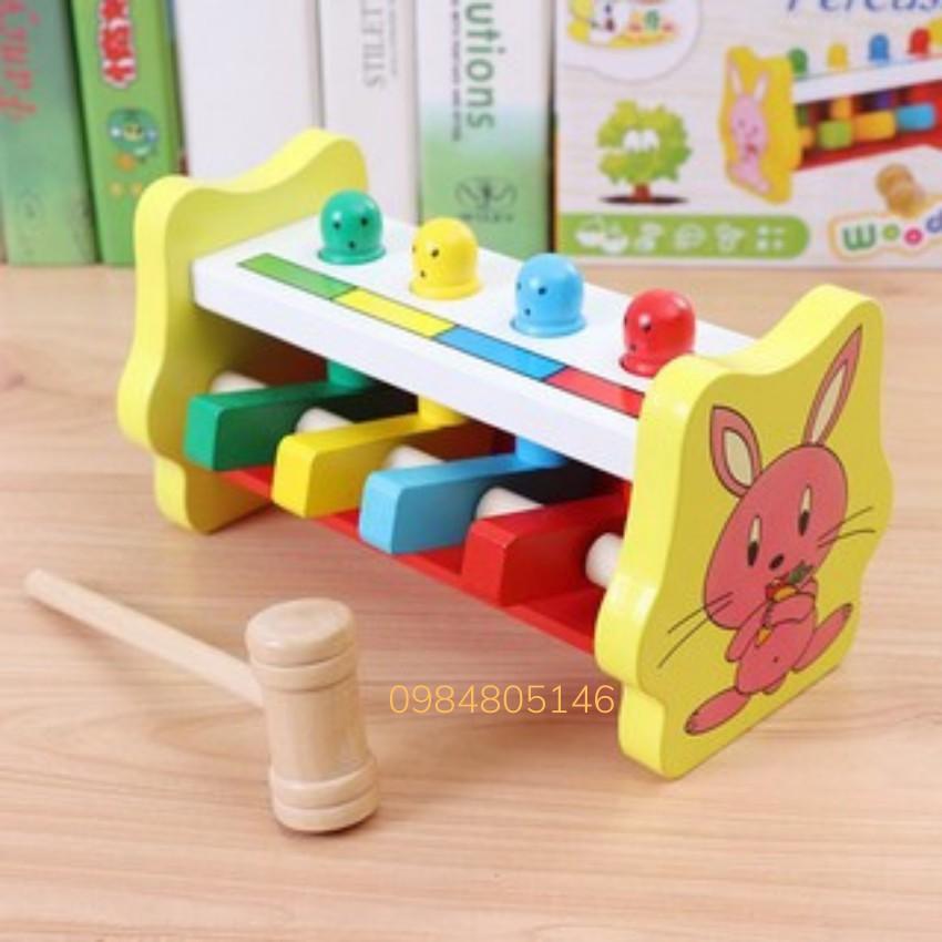 Đồ chơi Gỗ Đập Chuột Hình Thỏ Nghộ Nghĩnh Vui Nhộn Cho Bé