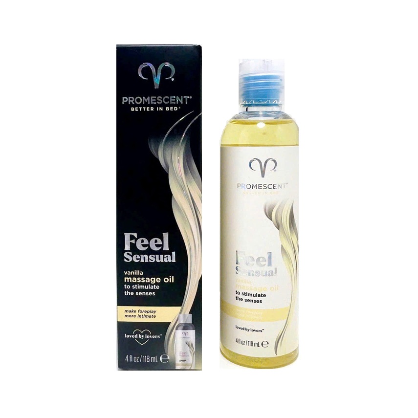 Dầu mát xa nóng ấm hương vani Promescent Sensual Vanila kèm gel bôi trơn Jex