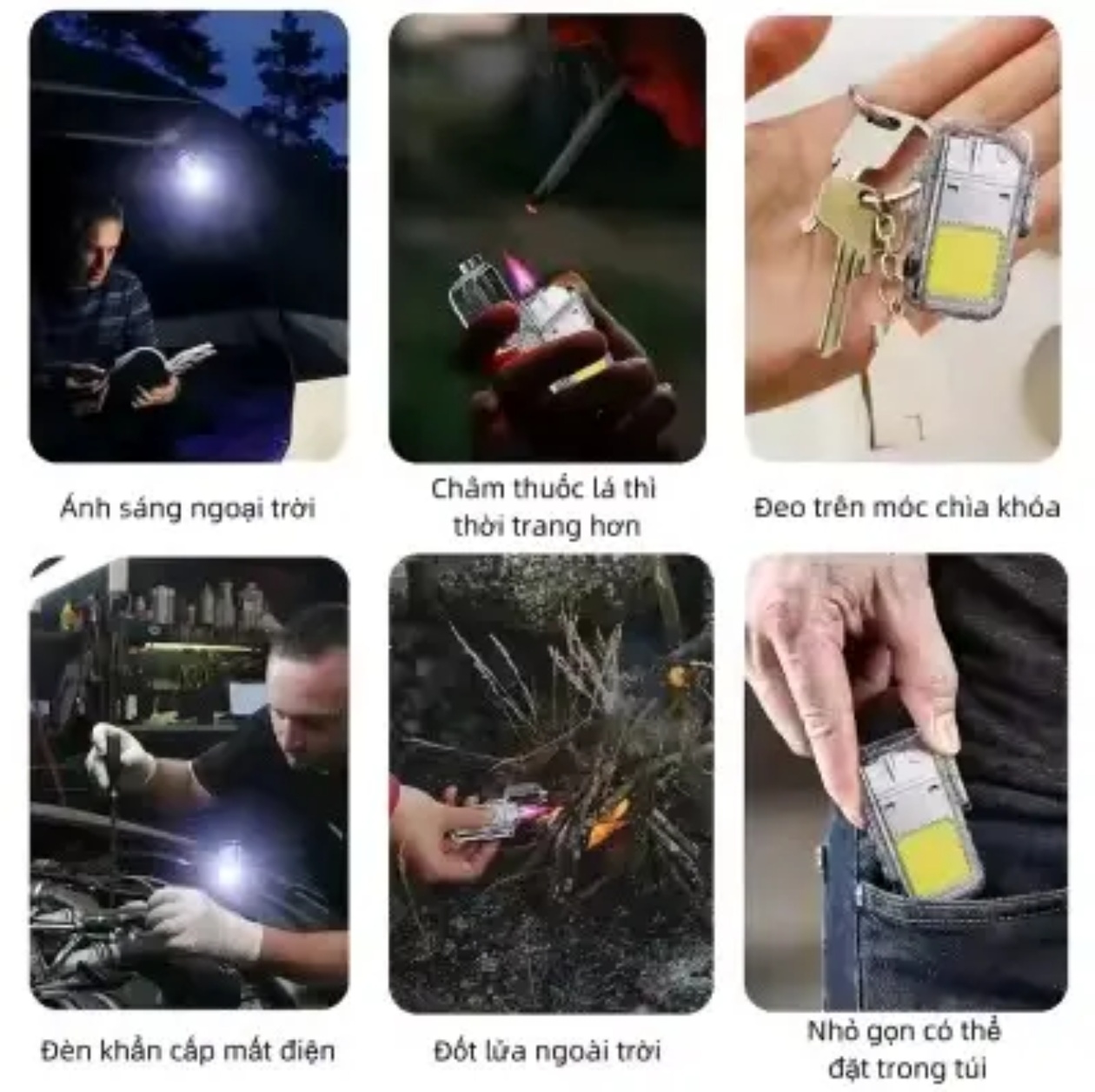 Bật Lửa Điện Cao Cấp 3 in 1. Kiêm Đèn Pin LED 3 Chế Độ, Móc Khoá Tiện Lợi,  Sạc Nhanh Type C, Chống Nước IPX6