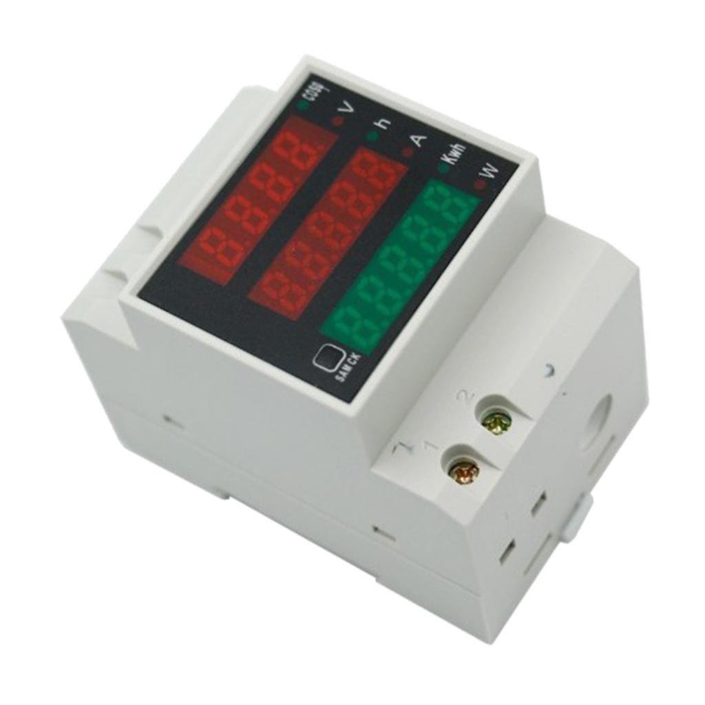 AC Display Meter, 100A Voltage Current Power Monitor Ammeter Voltmeter Multimeter Tester LCD Volt Amp Watt Detector Reader Panel