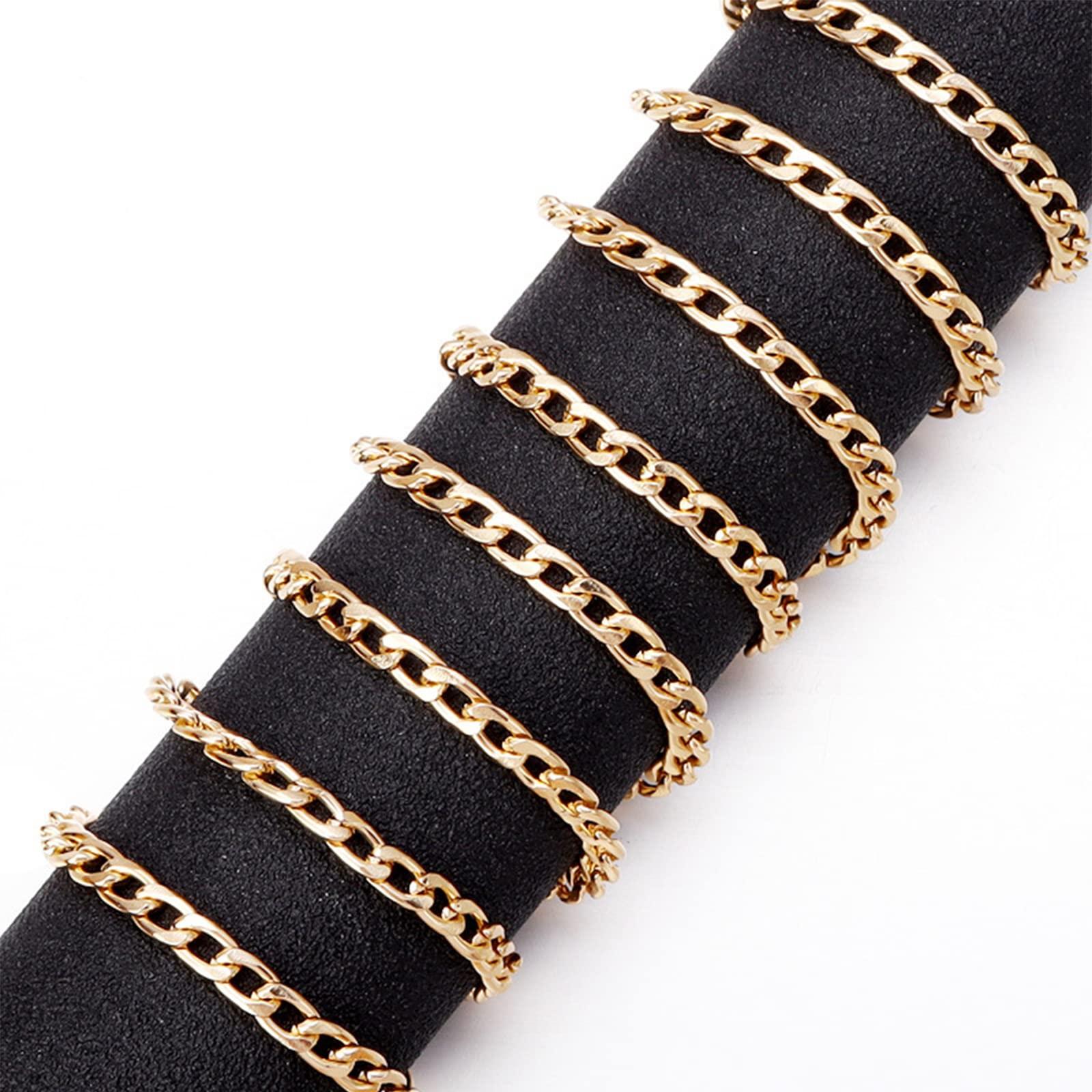 2 Rolls ARUMINUM ARMOR, 5M Limedy Trang sức Sản xuất Phụ kiện Chuỗi chân tay Hàng hóa Chuỗi thủ công 7 * 3 mm cho chuỗi túi trang sức tự chế