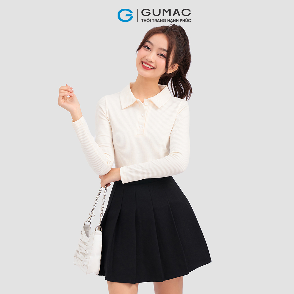 Áo thun GUMAC ATC12042 polo tay dài trẻ trung