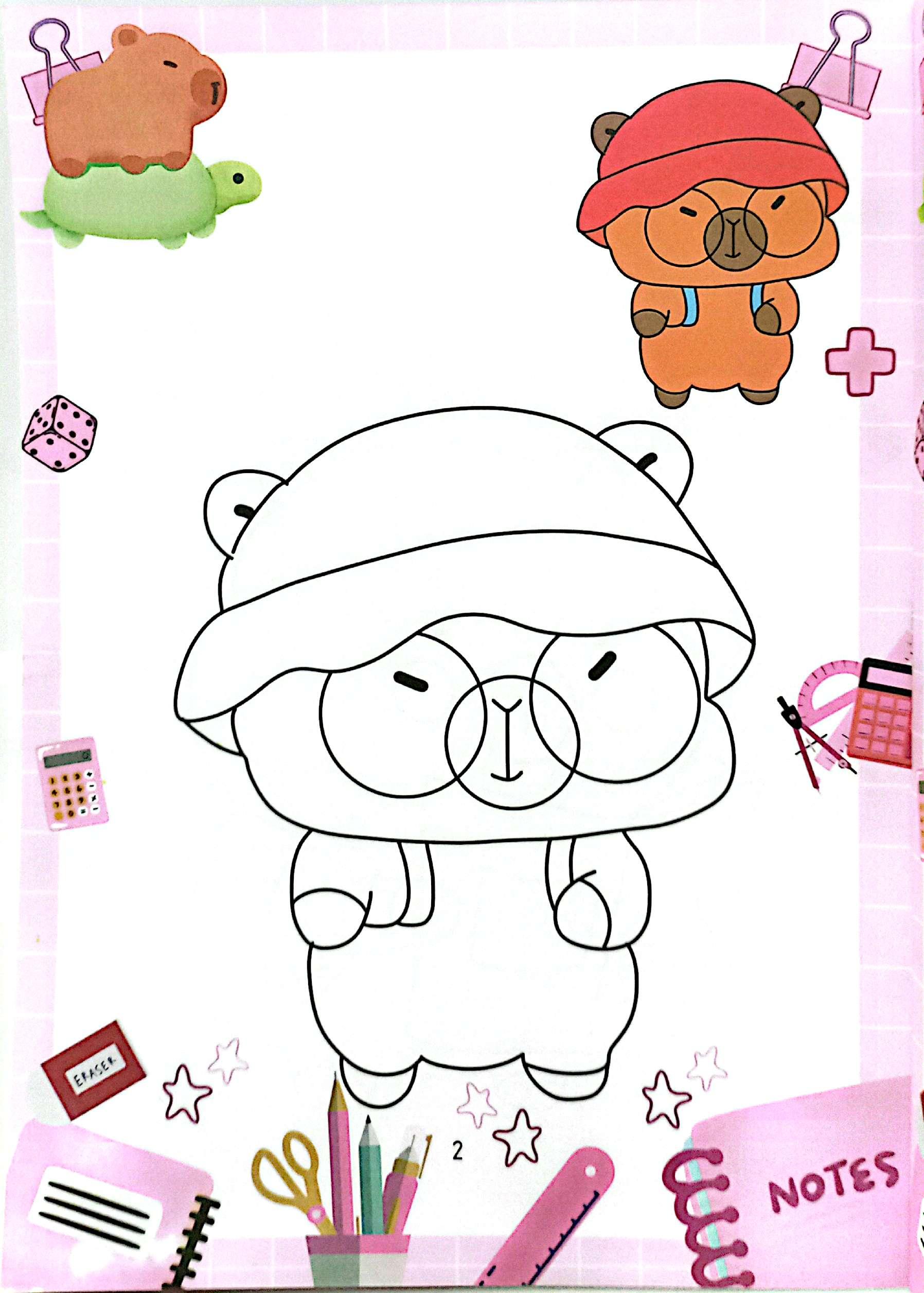 Sách - Sticker Tô Màu - Capybara Chăm Học