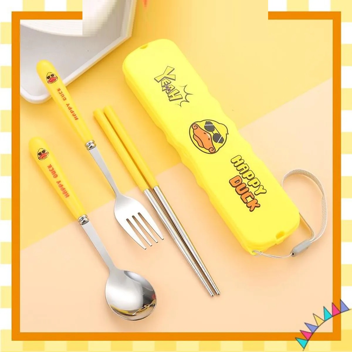 Sét đũa dĩa inox cao cấp vịt decor