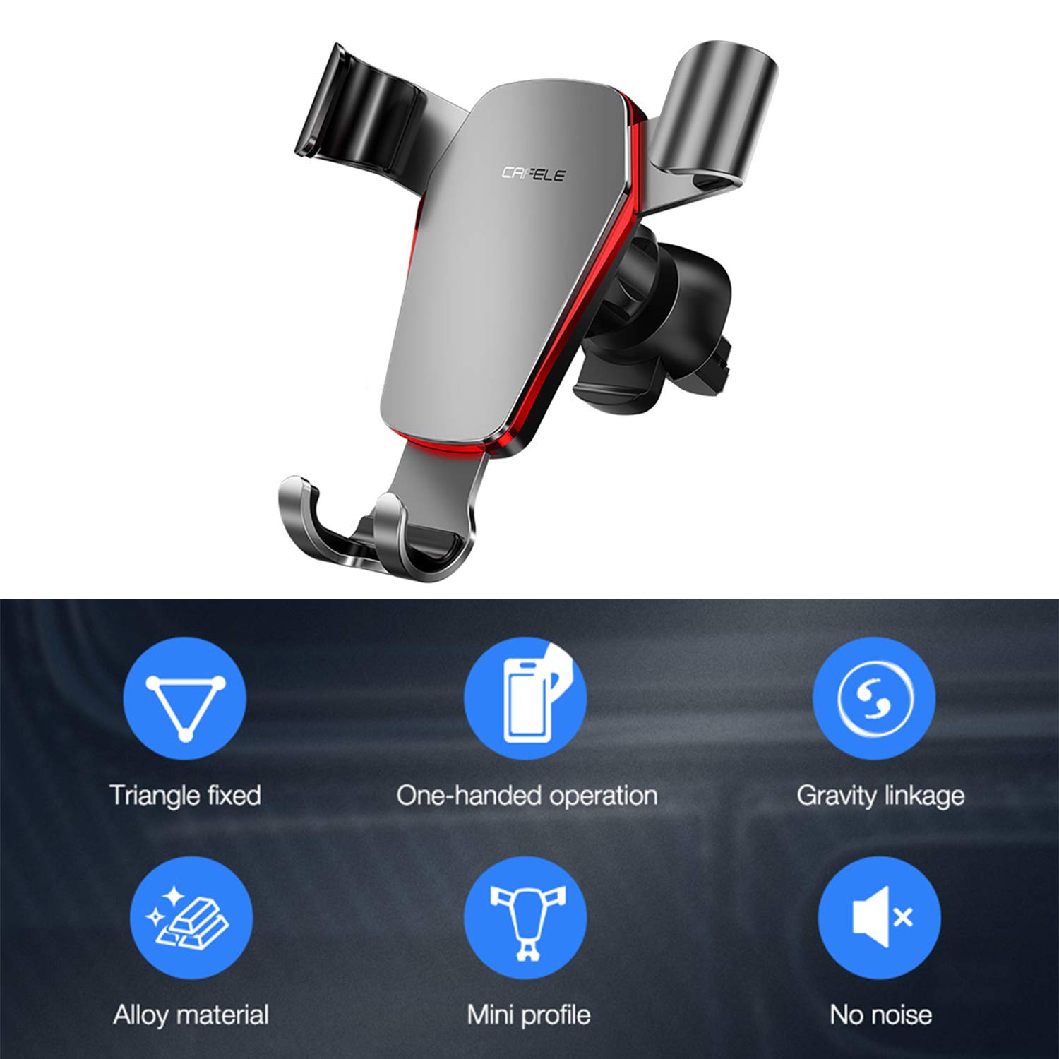 Giá đỡ điện thoại trên xe hơi (Car Air Outlet) Cafele M06 cho iPhone6 ​​7 8 Plus X Xs XS Max XR, Samsung - Hàng nhập khẩu