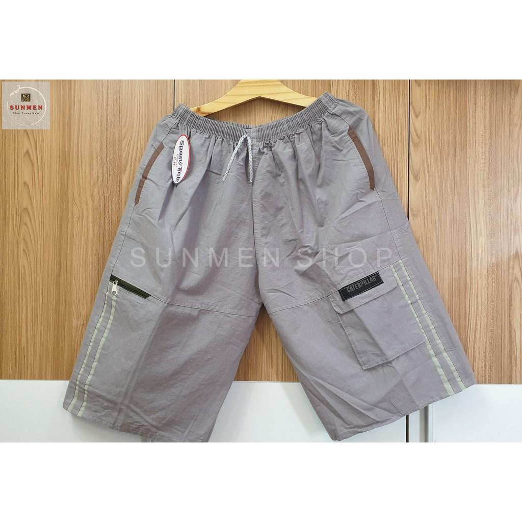 Quần Short Nam Kaki Túi Hộp Lưng Thun Co Giãn From Rộng Thoải Mái Trung Niên SUNMEN Size Từ 28 - 36