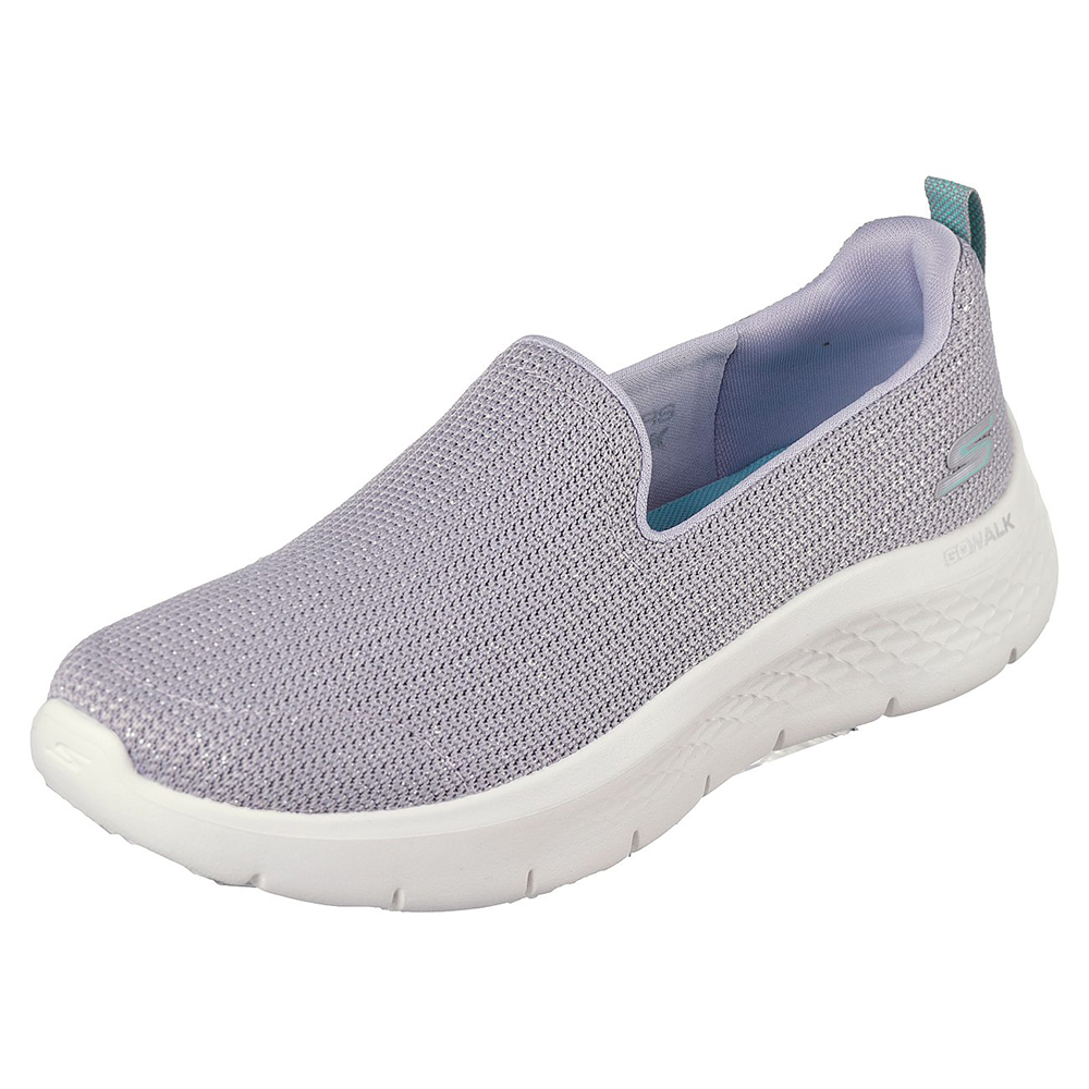 Skechers Nữ Giày Thể Thao Xỏ Chân Đi Bộ Giặt Máy Được, Tập Gym, Đi Học, Đi Làm, Thường Ngày GOwalk Flex Flashing Stars Walking Air-Cooled Goga Mat Flex Pillars, Machine Washable, Ortholite, Ultra Go - 124964-GRY