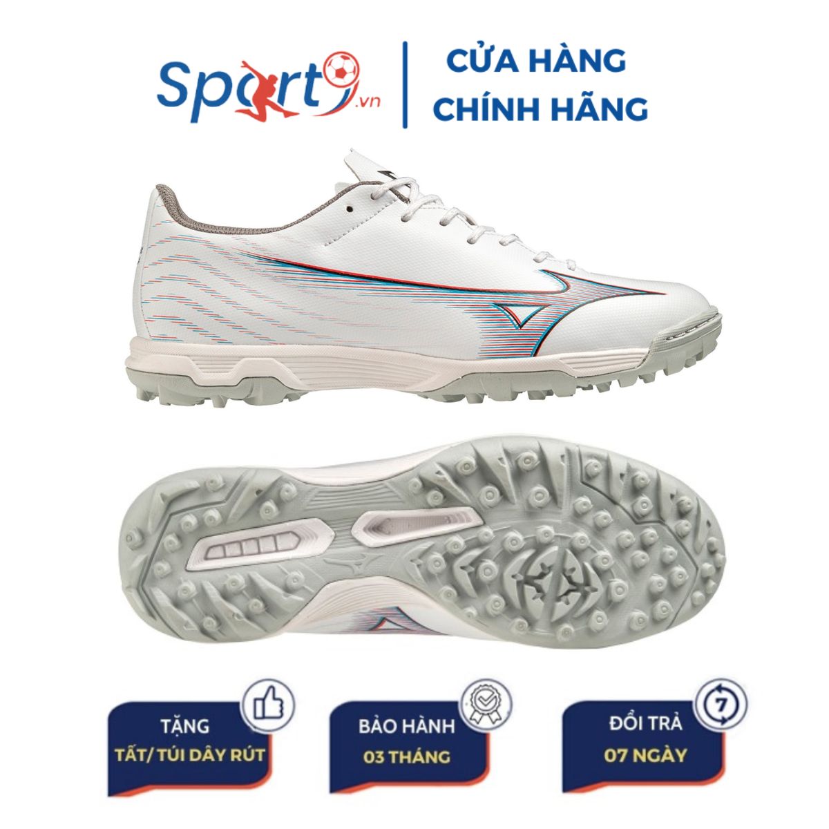 Giày đá bóng Mizuno Alpha α Select AS - P1GD236609 - Xám/Trắng