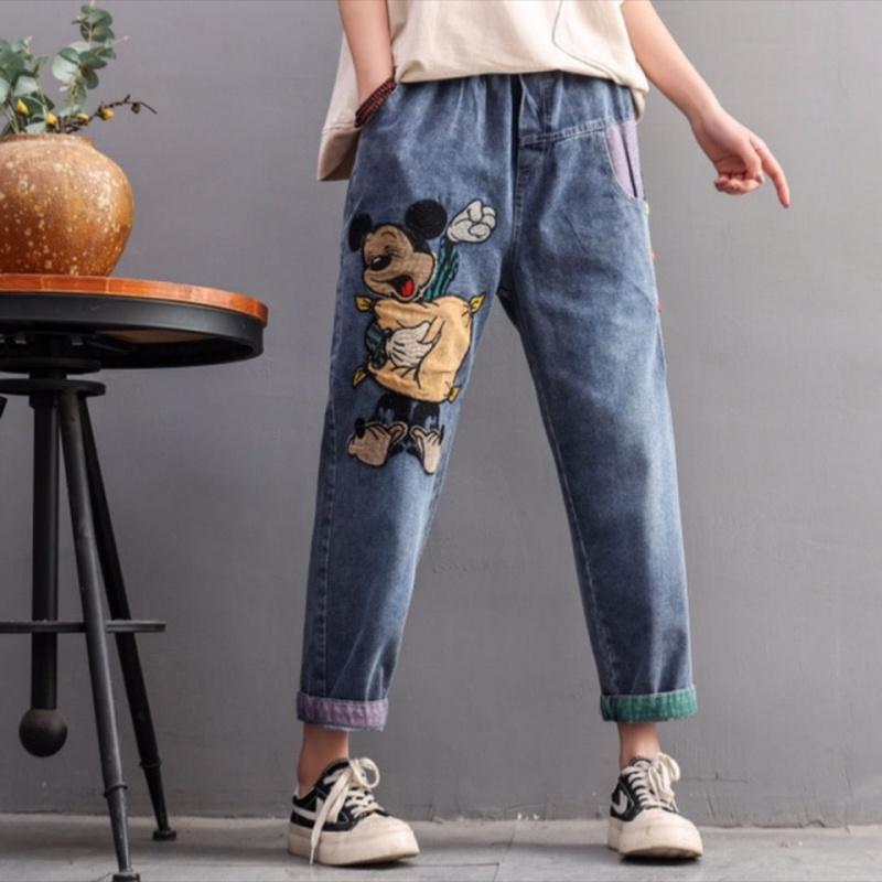 Quần Jeans Nữ Thời Trang Lưng Cao Ống Rộng