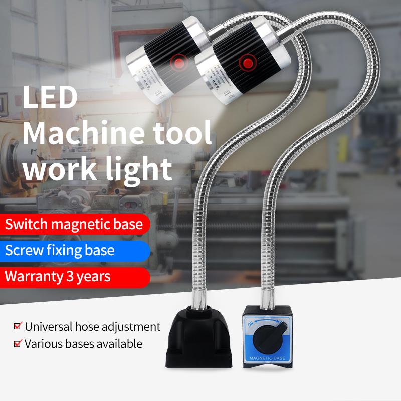 Đèn Led Máy CNC Đèn Làm Việc 24V 220V Cổ Ngỗng Hội Thảo Đèn Làm Việc Đế Từ/Vít Đèn Công Nghiệp Siêu Sáng