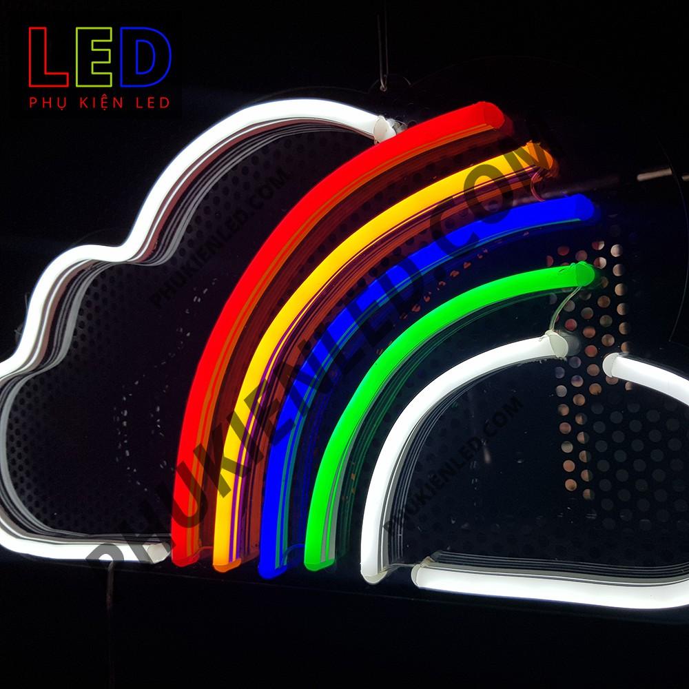 ĐÈN LED NEON HÌNH ĐÁM MÂY CẦU VÒNG – CLOUD RAINBOW LED, TRANG TRÍ TREO TƯỜNG