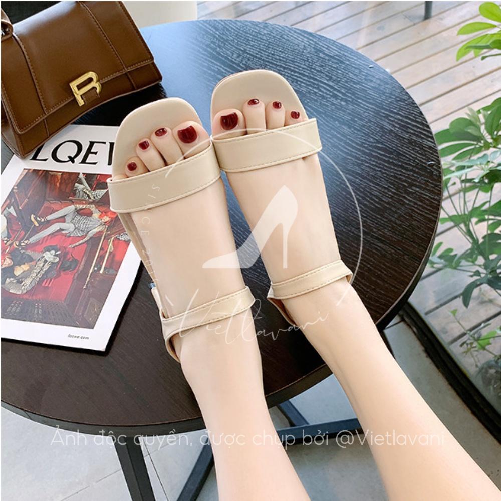 Giày sandal nữ mã LCS41 phong cách đơn giản dễ phối đồ gót cao 5CM